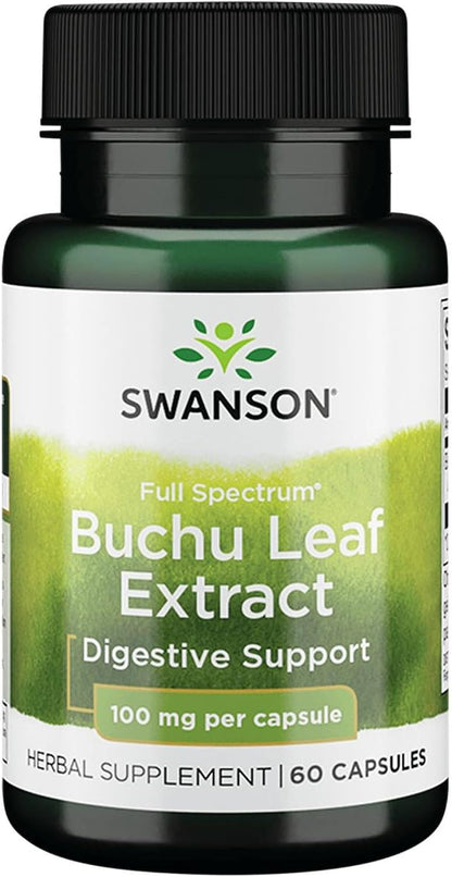 Swanson Buchu Leaf – 4:1 Extract – Herbal Supplement – 60 Capsules (100mg Each)