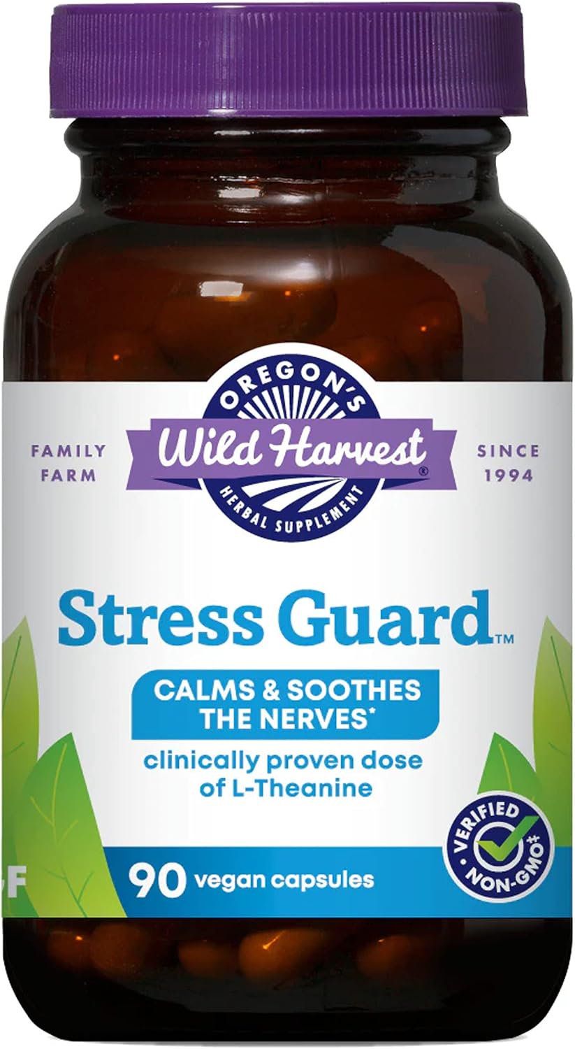Stress Guard L-Theanine Supplement with Adaptogens, 90 Capsules - görsel 1