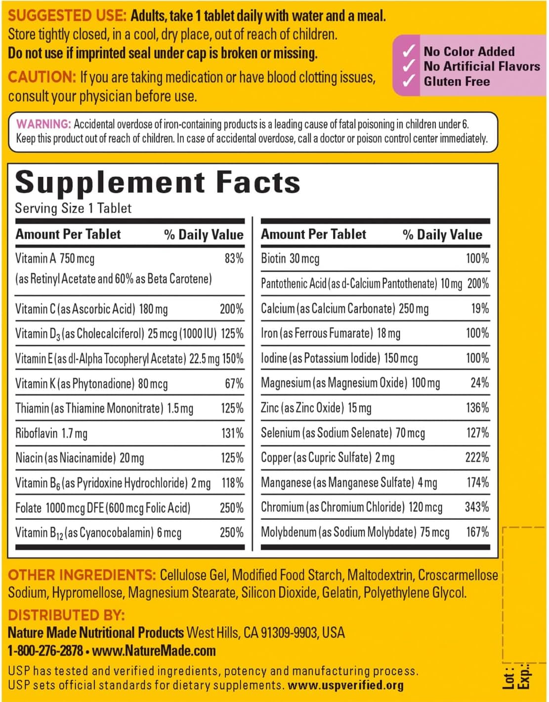 Nature Made Multivitamin for Women - Daily Women's Multivitamin with 23 Nutrients, 300 Tablets - görsel 2