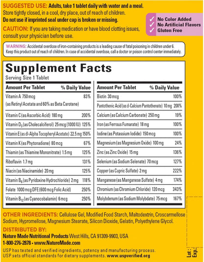 Nature Made Multivitamin for Women - Daily Women's Multivitamin with 23 Nutrients, 300 Tablets