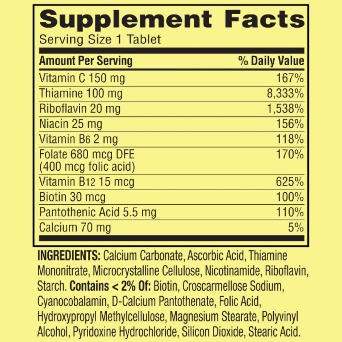 Spring Valley Super Vitamin B Complex Tablets, 500 Count (2-Pack) - görsel 3
