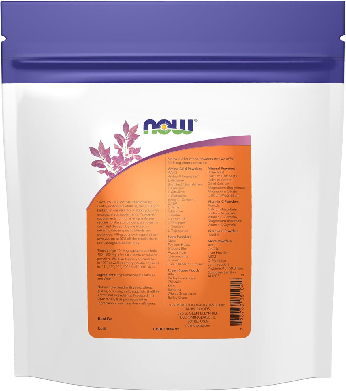 NOW Supplements, Empty Vegetarian Capsules, Size "0", 1,000 Count - görsel 2