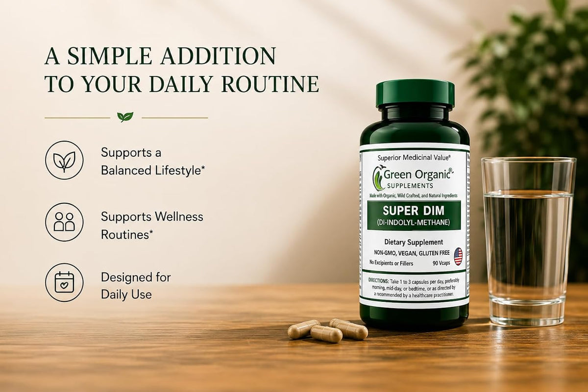 Green Organic Supplements DIM with Indole-3-Carbinol and Broccoli - 90 VCaps - görsel 6