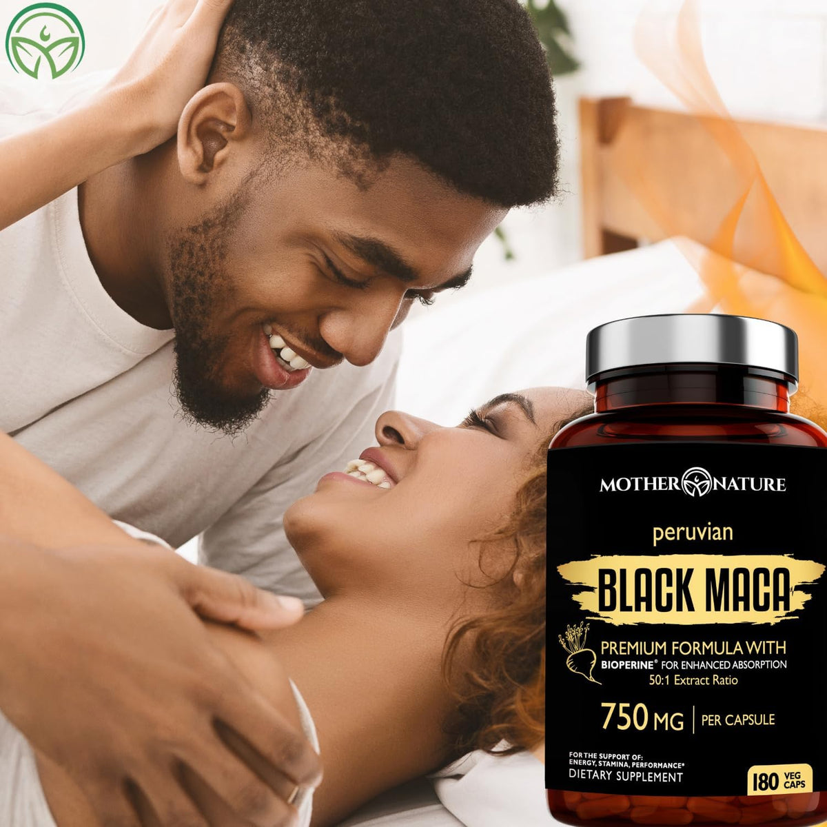 Organic Raw Black Maca 750mg with BioPerine, Energy and Performance, 180 Capsules - görsel 3
