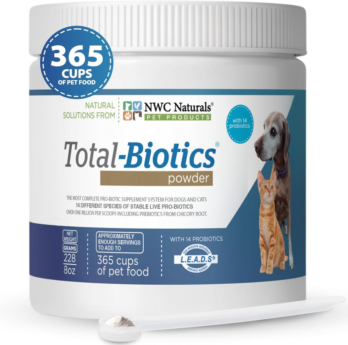 NWC Naturals Total-Biotics Probiotic for Dogs & Cats - Digestive Health Powder, 100 Servings - görsel 9