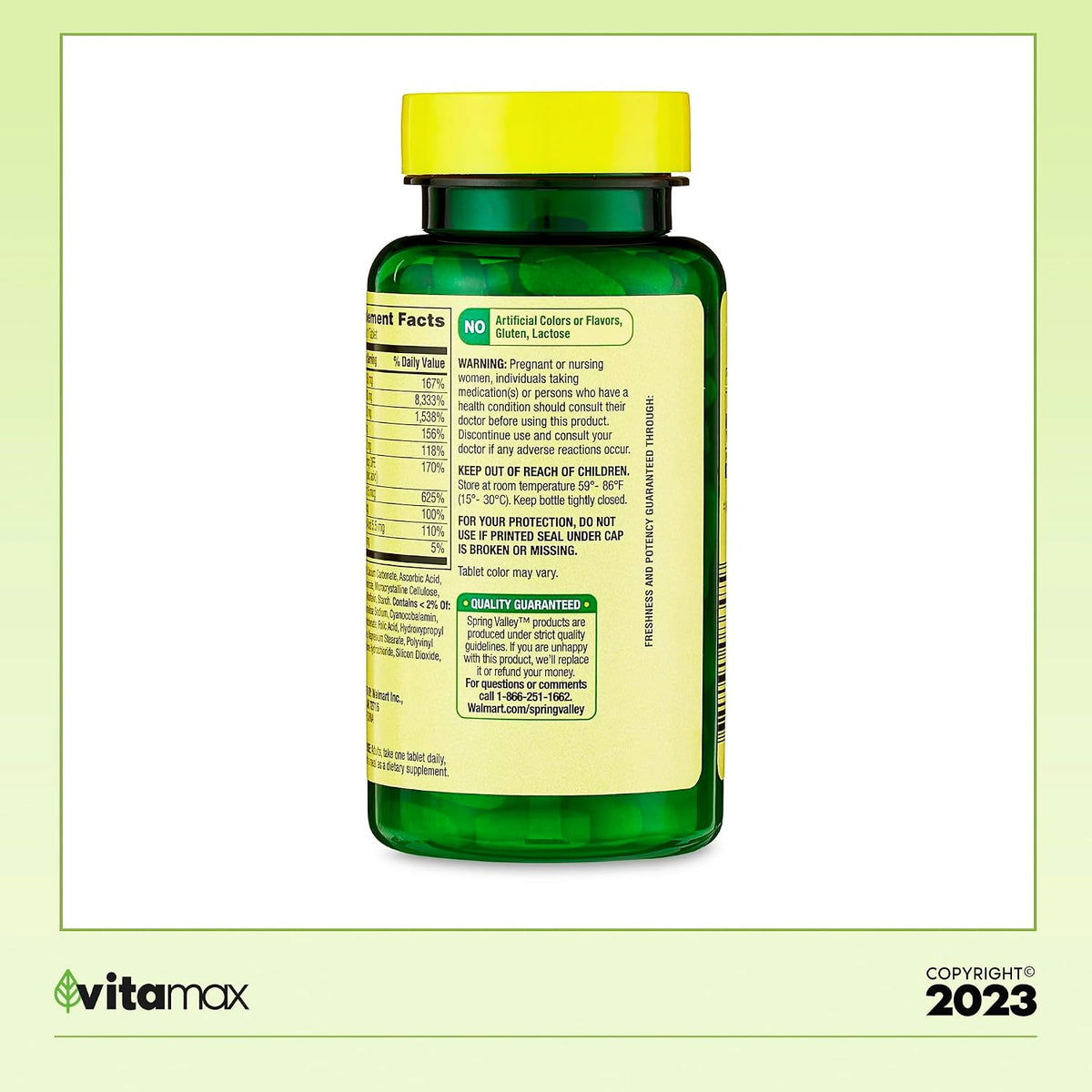 Spring Valley Super Vitamin B-Complex Tablets Food Supplement Value Size, 100 Tablets (Over 3 Months' Supply) + Exclusive VitaMax Vitamin Guide (2 Items) - görsel 8