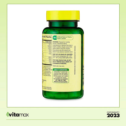 Spring Valley Super Vitamin B-Complex Tablets Food Supplement Value Size, 100 Tablets (Over 3 Months' Supply) + Exclusive VitaMax Vitamin Guide (2 Items)