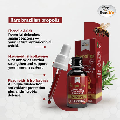 Beelife Red Bee Propolis Extract - 100% Pure Brazilian Tincture, High Artepillin-C, Immune Support (30 ml)