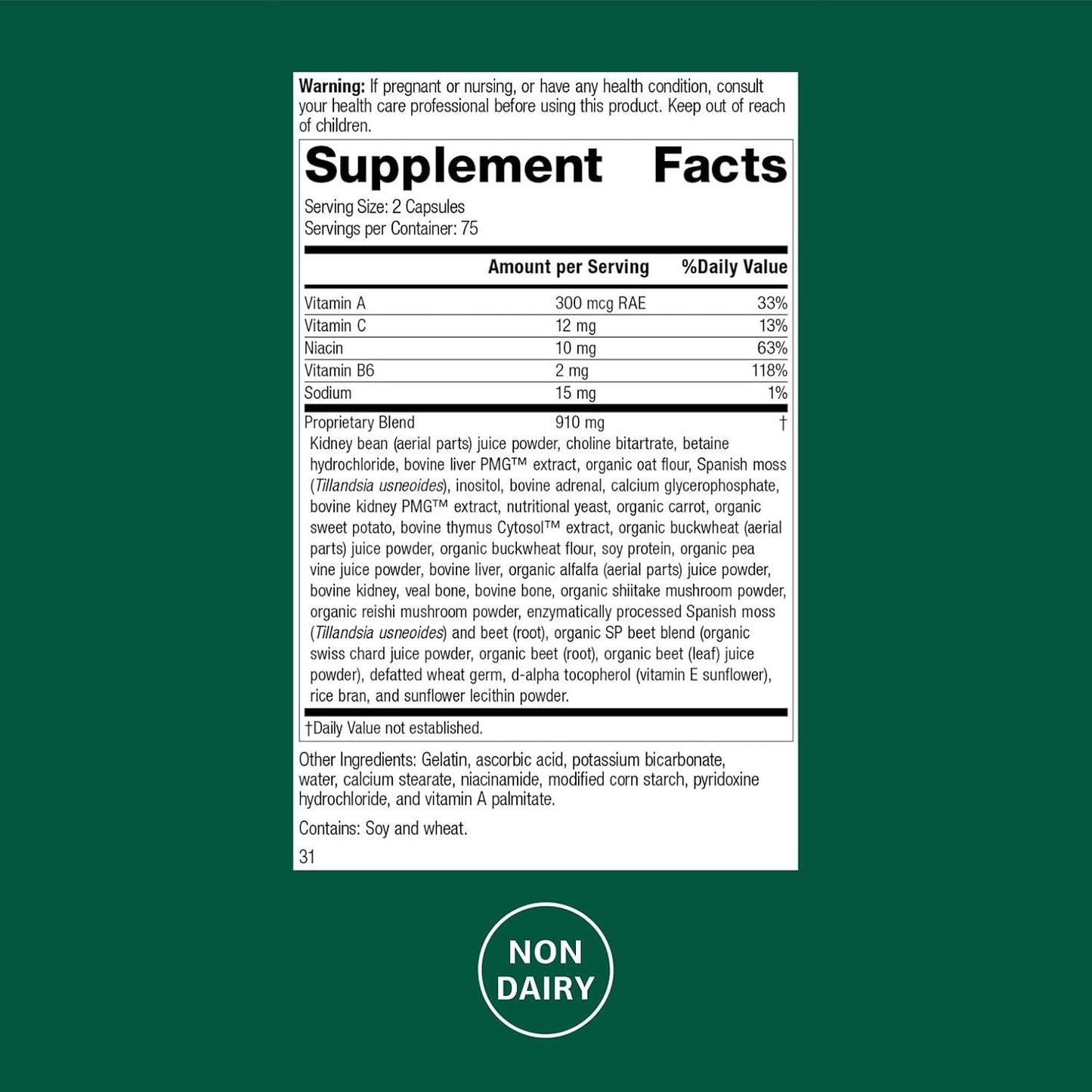 Standard Process Albaplex Liver & Immune Health Dietary Supplement – Non-Dairy – 150 Capsules - görsel 2
