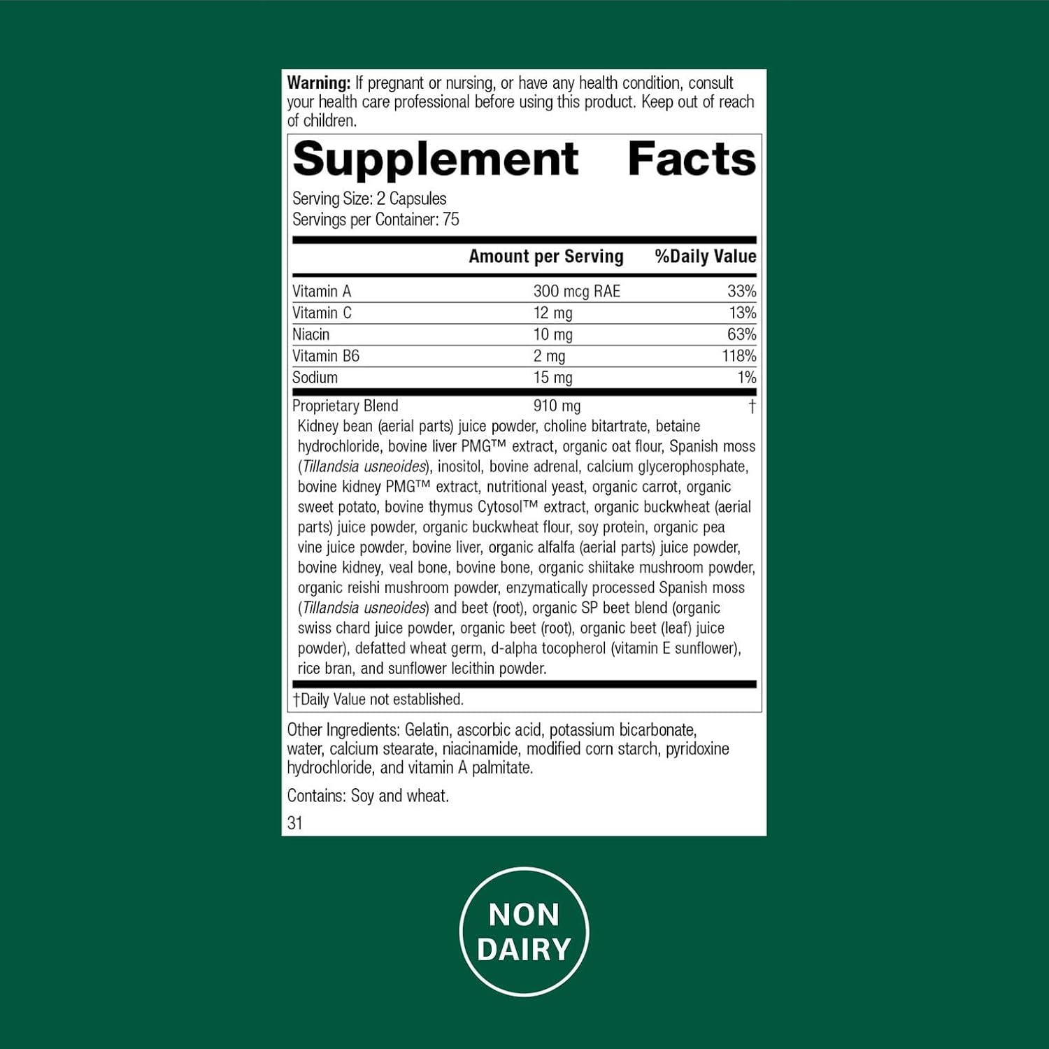 Standard Process Albaplex Liver & Immune Health Dietary Supplement – Non-Dairy – 150 Capsules - görsel 2