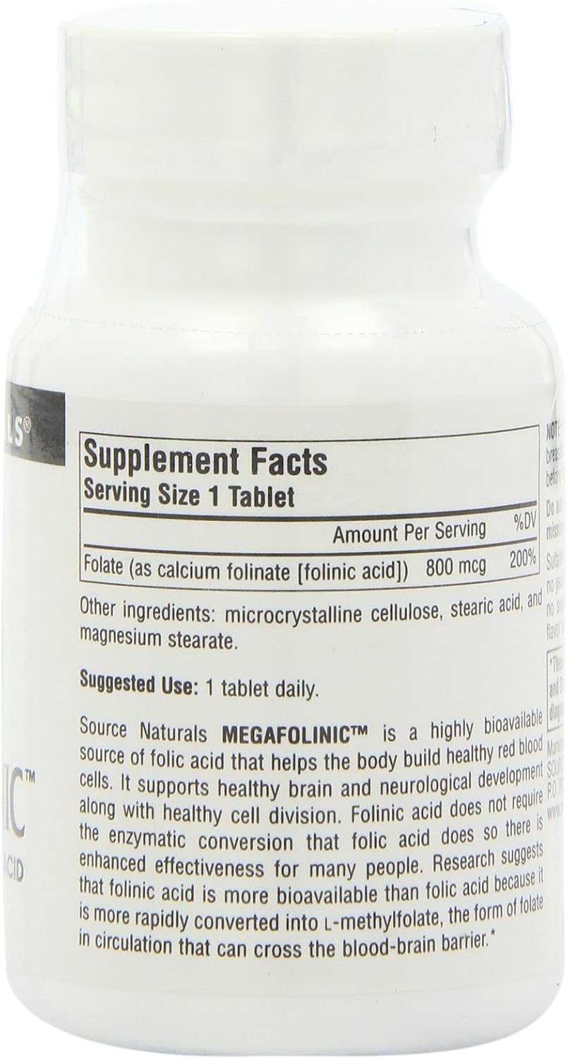 Source Naturals MegaFolinic – 60 Tablets (Pack of 2) - görsel 2