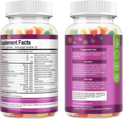 Totaria Sugar Free Multivitamin Gummies for Women 14+ with Iron, Inositol, Folate, Biotin - Mixed Flavours (2 Pack)