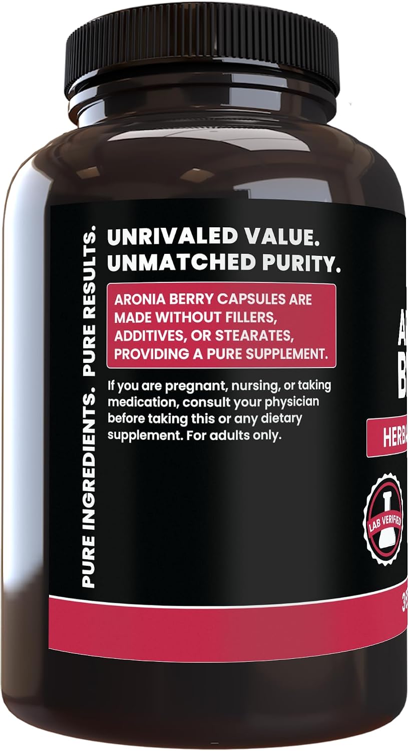 PURE ORIGINAL INGREDIENTS Aronia Berry Extract - 365 Capsules - Pure, No Additives, Lab Verified - görsel 2