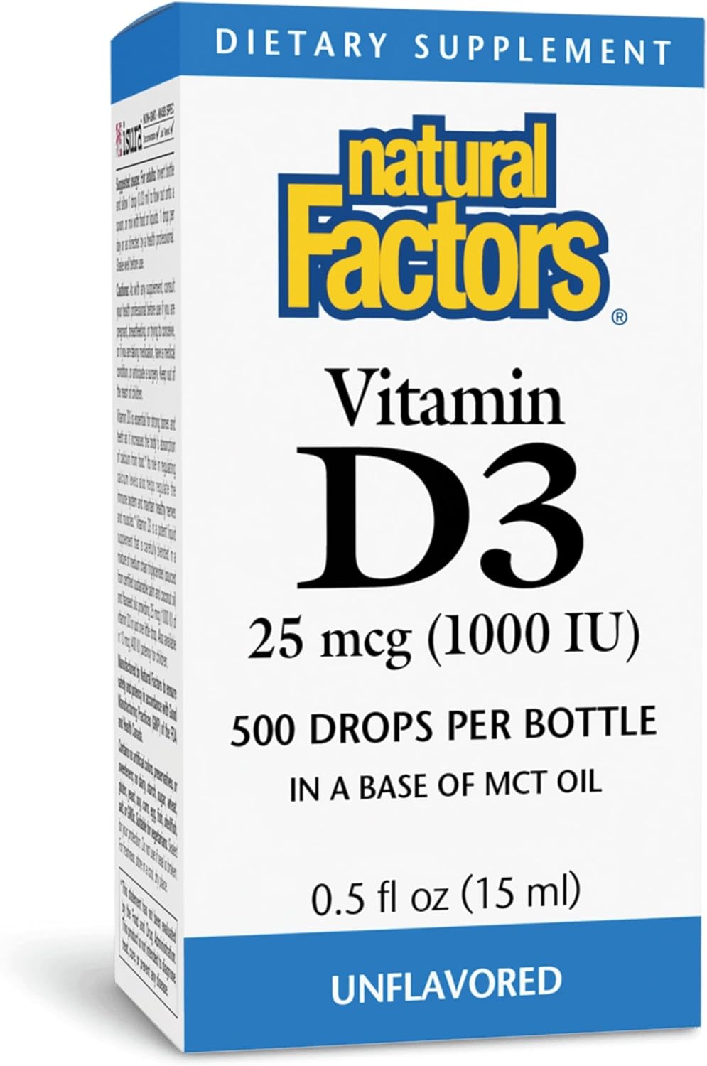 Natural Factors Vitamin D3 - Liquid Vitamin D Supplement for Immune Function Support - 15 ml (500 Doses) - görsel 1