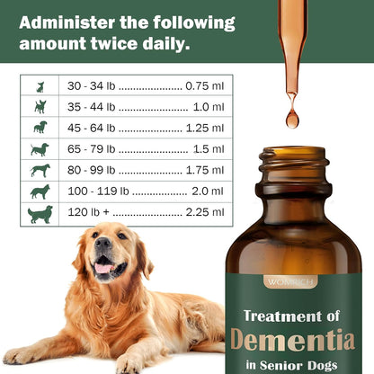WOMRICH Senior Dog Brain Health Supplement with Mushrooms - 59 ml