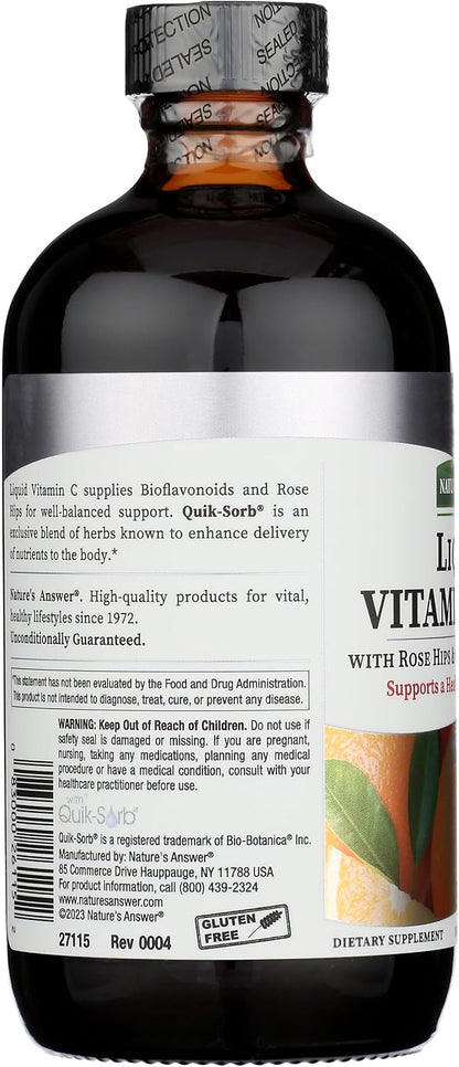Nature's Answer Liquid Vitamin C 1000mg with Rose Hips & Bioflavonoids, 240 ml