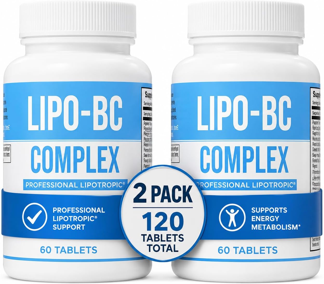 LIPO-BC B-Complex Supplement (2 Pack, 120 Tablets) - görsel 1