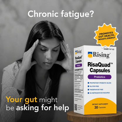Rising Health RisaQuad™ Probiotic Capsules – 8 Billion CFU for Digestive Health, 30 Capsules