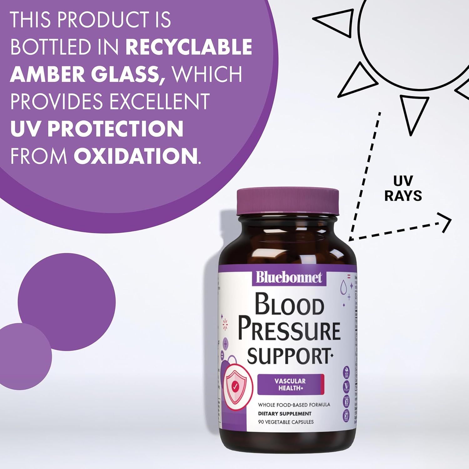 Bluebonnet Nutrition Blood Pressure Support, Vascular Health*, Non-GMO, Vegan, Gluten-Free, 60 Vegetable Capsules - görsel 6