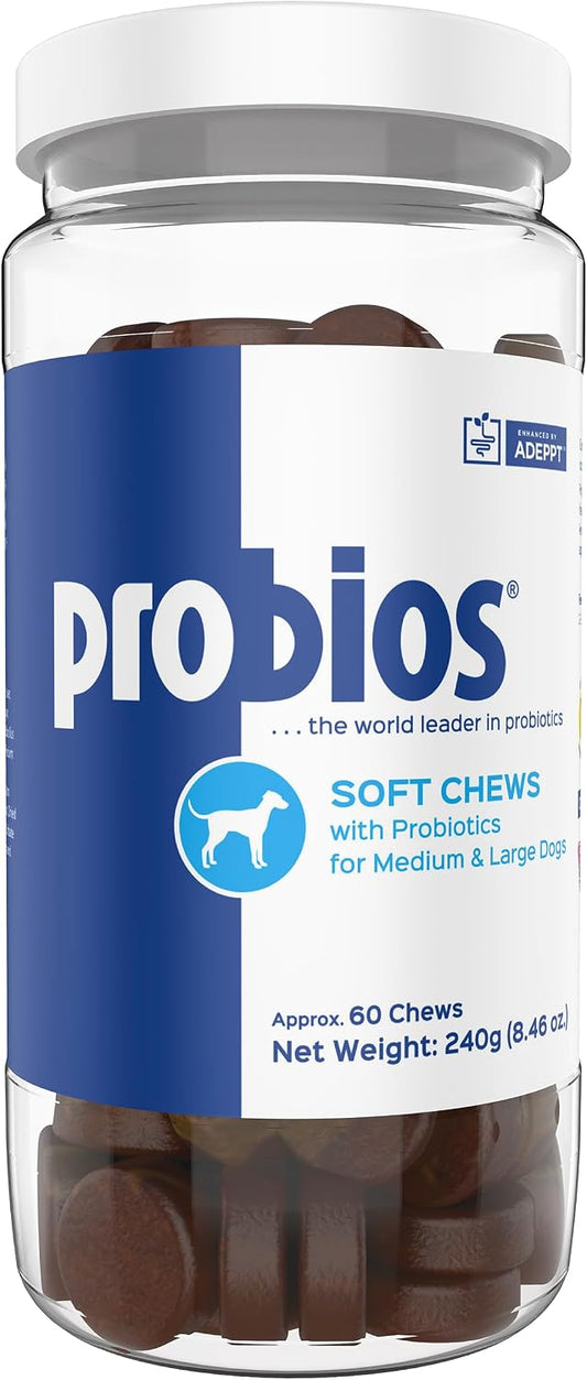 Probios for Dogs Soft Chews – Daily Probiotic for Gut Health, Digestion & Immune Support – Chicken Liver Flavour – 60 Chews