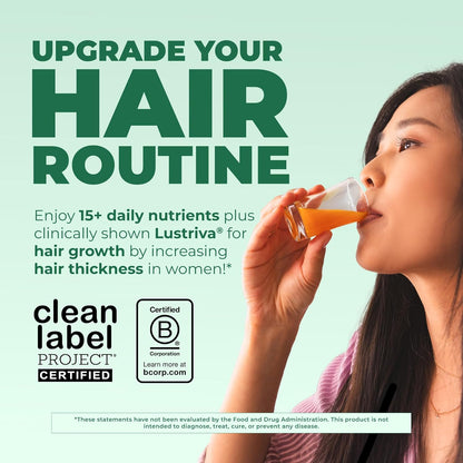 MaryRuth's Liquid Multivitamin + Hair Growth | Clinically Tested for Thicker Hair & Reduced Facial Wrinkles | Biotin 10,000 mcg | Lustriva Hair Growth Supplement | Skin Care | Ages 18+ | 887 ml