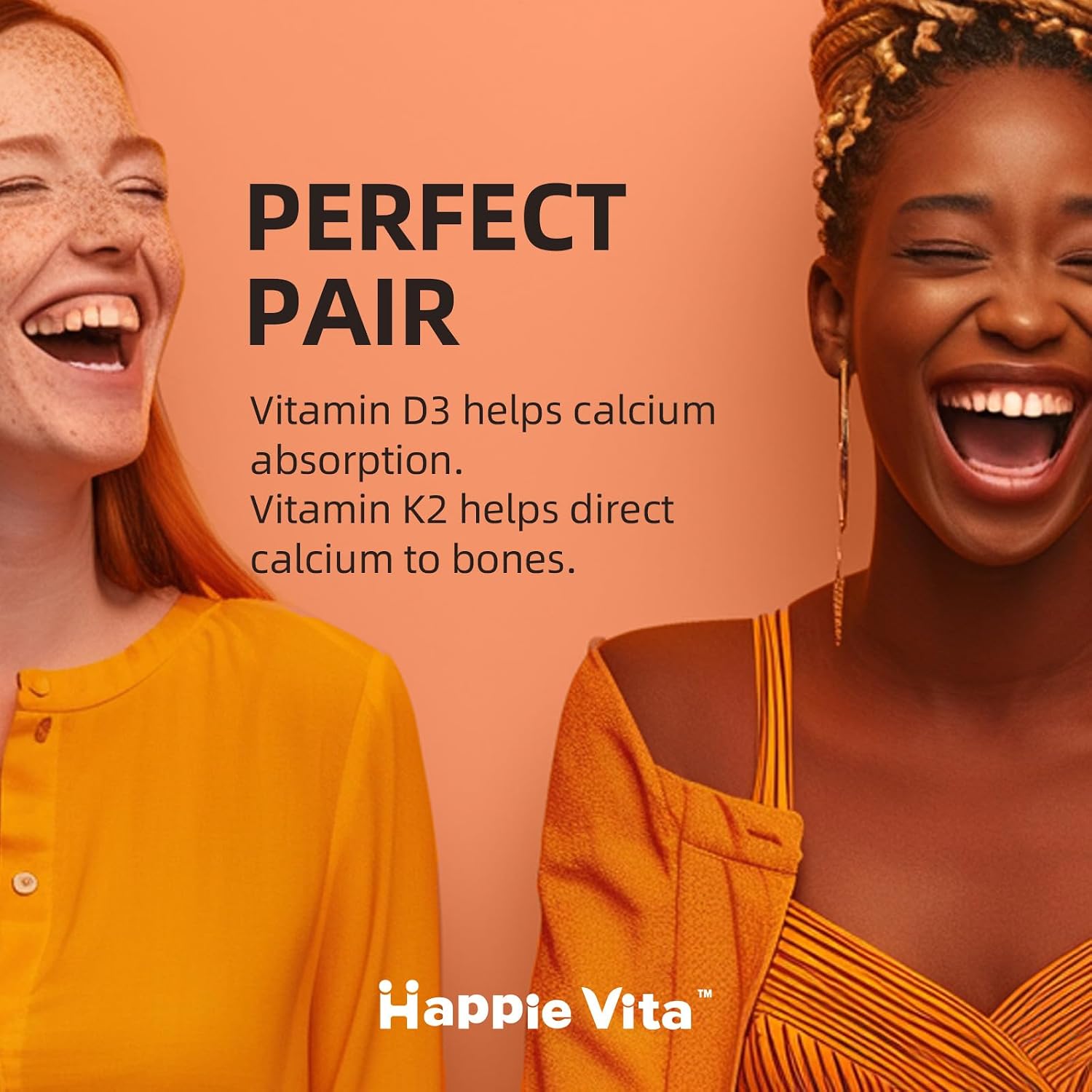 HappieVita Vitamin D3 & K2, 5000 IU (125 µg) + 100 µg, 60 Soft gel capsules - görsel 5