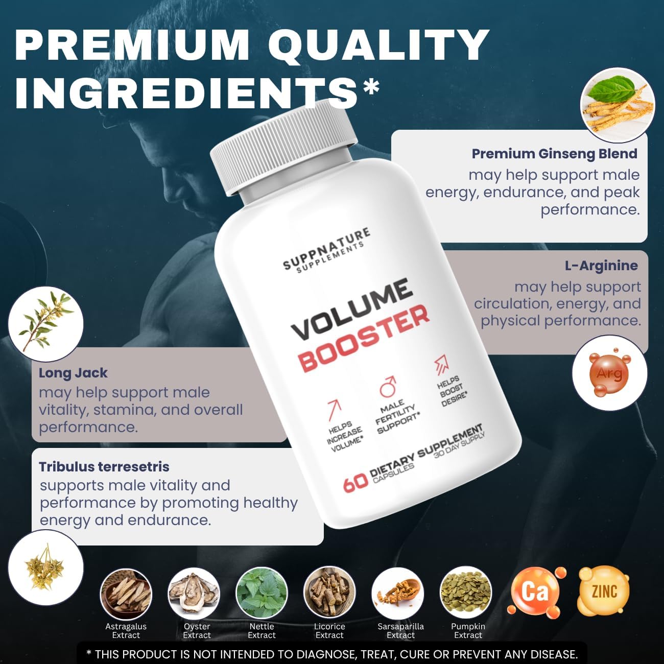 Volume Booster Pills Male Support Advanced Formula, Volume Booster for Men Dietary Supplement, 60 Tablets - görsel 6