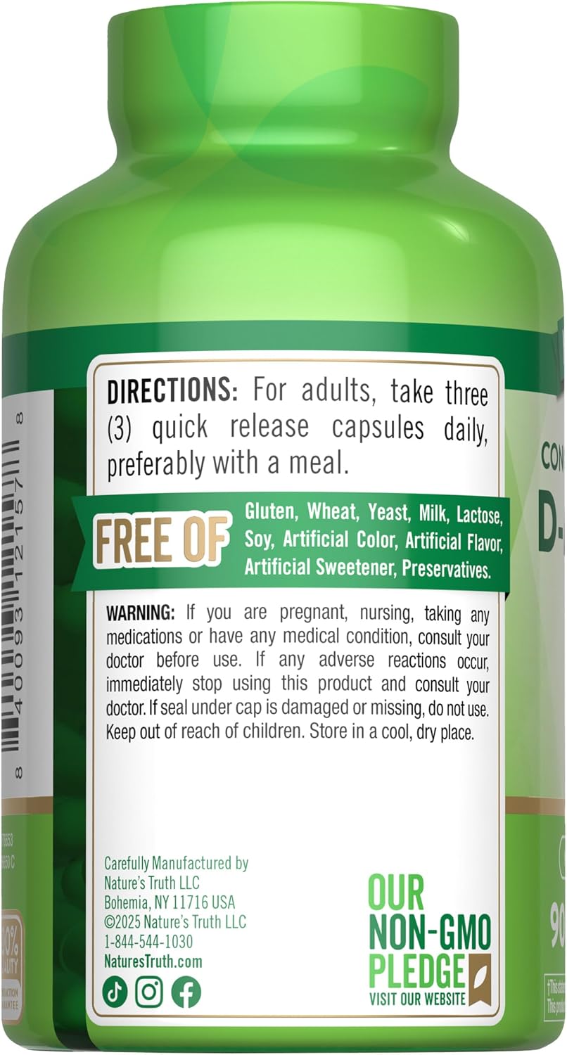 Nature's Truth D-Mannose, 2100 mg, 90 Capsules - görsel 7
