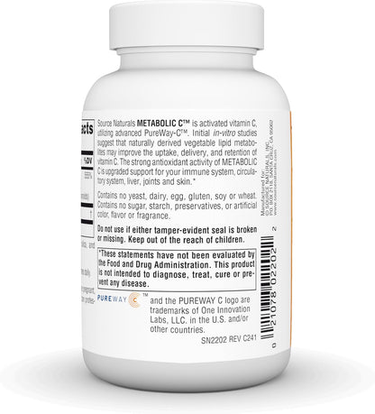 Source Naturals Metabolic C, Optimised Vitamin C, 500 mg - 90 Capsules