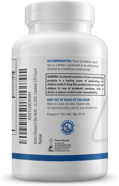 Bio-Multi Plus - Robust Foundation Multivitamin and Mineral Formula with Plant-Based Trace Minerals - 270 Tablets
