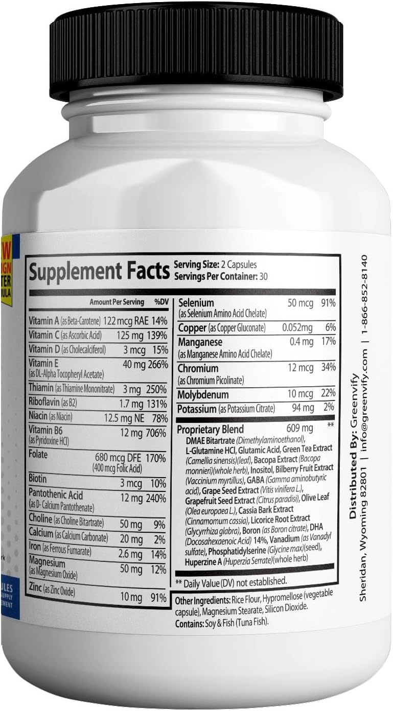 Youthfeel Brain Max Extra Strength Cognitive Focus and Clarity Formula, 60 Capsules - görsel 2