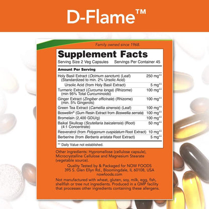 NOW Foods D-Flame, 90 Vegetable Capsules