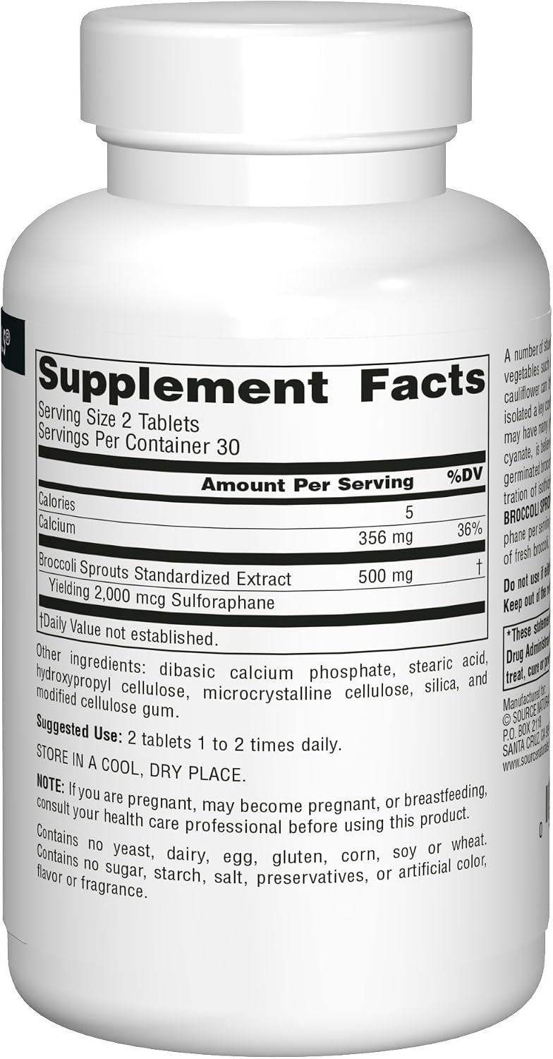 Source Naturals Broccoli Sprout Extract 250 mg - 60 Tablets - görsel 2