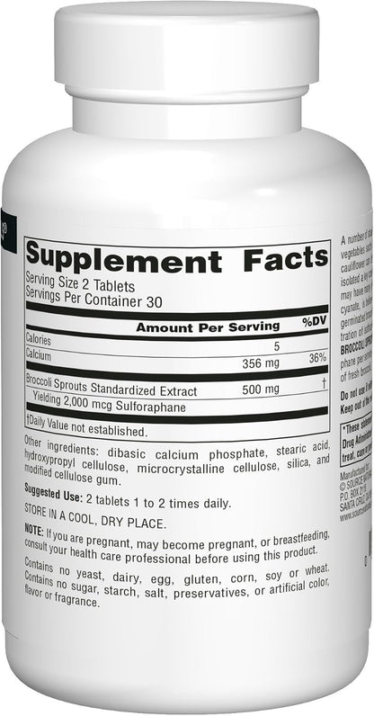 Source Naturals Broccoli Sprout Extract 250 mg - 60 Tablets
