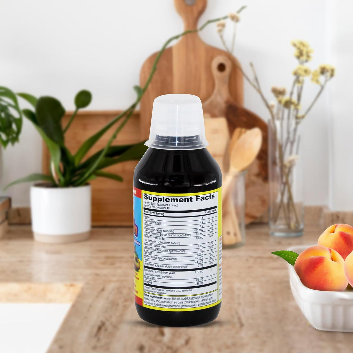 GirafKids Liquid Multivitamin for Children Aged 4+ - Daily Supplement with Omega-3, Beta Glucan & B Complex - 237 ml - görsel 7