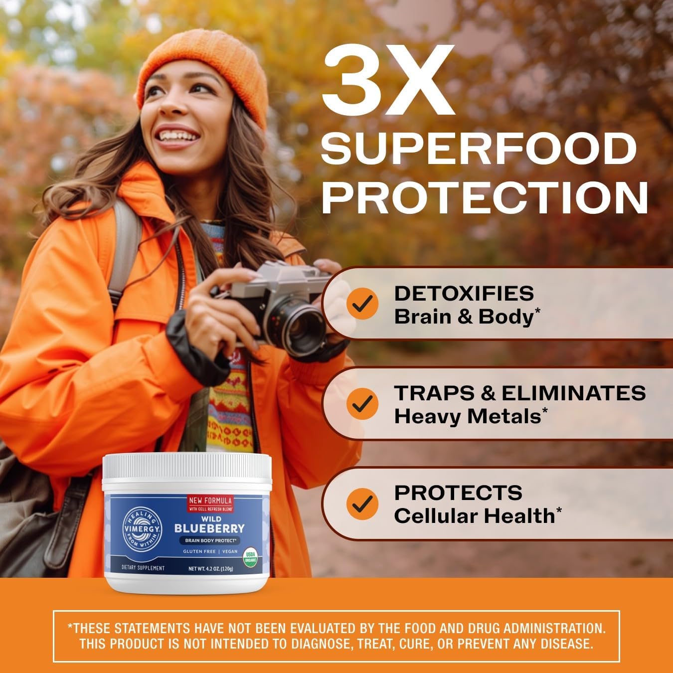 Vimergy Wild Blueberry Powder – Organic Brain Health & Cardiovascular Support – 120g - görsel 3