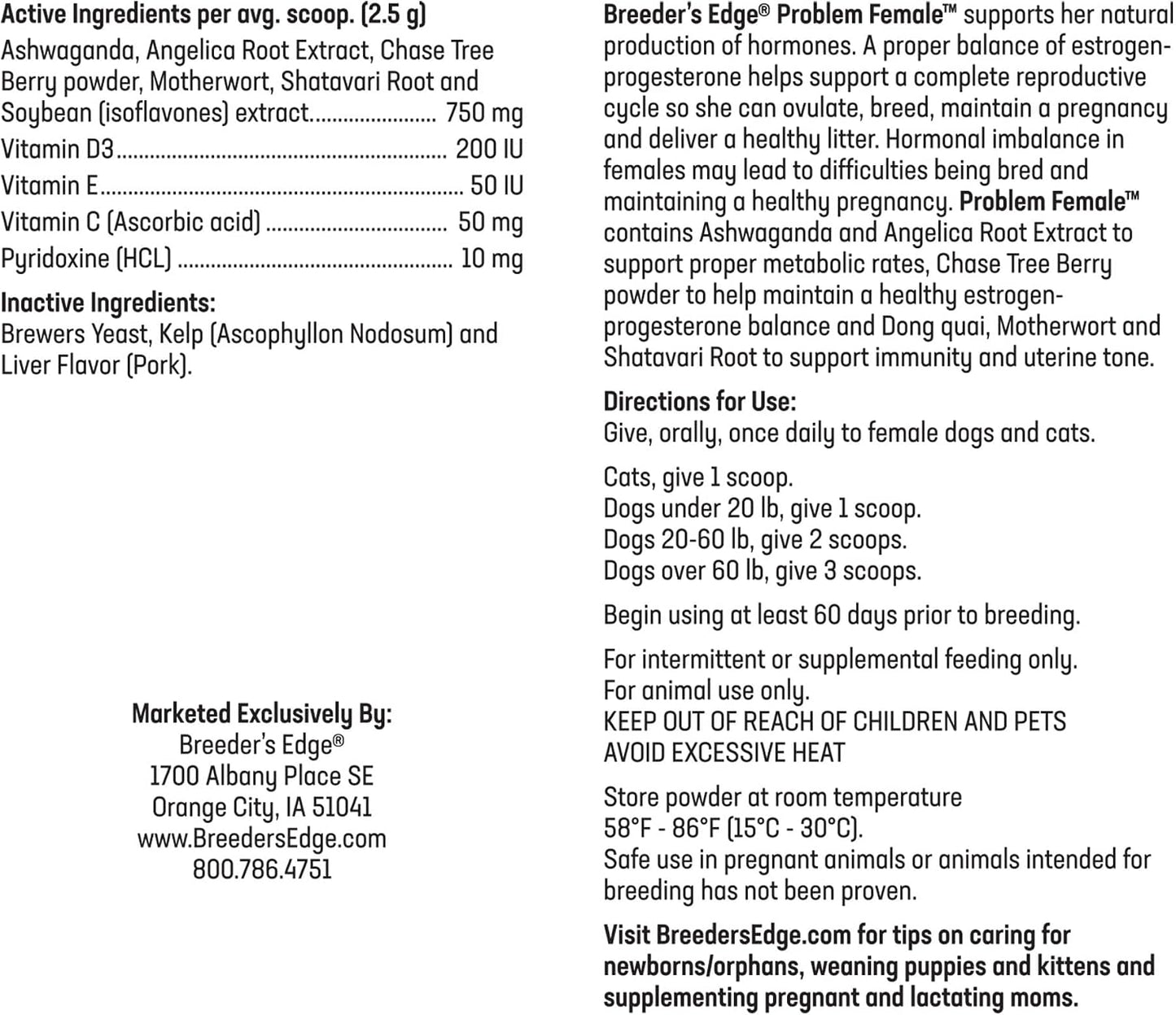 Breeder’s Edge Problem Female - Hormonal Support Supplement for Female Dogs and Cats - görsel 7