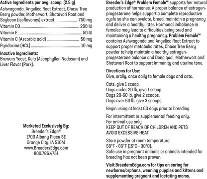 Breeder’s Edge Problem Female - Hormonal Support Supplement for Female Dogs and Cats