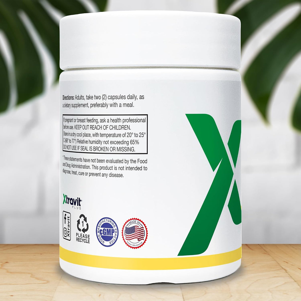 Xtravit Hair Support Supplement – Biotin & Zinc for Hair Growth, Non-GMO, 60 Capsules - görsel 3