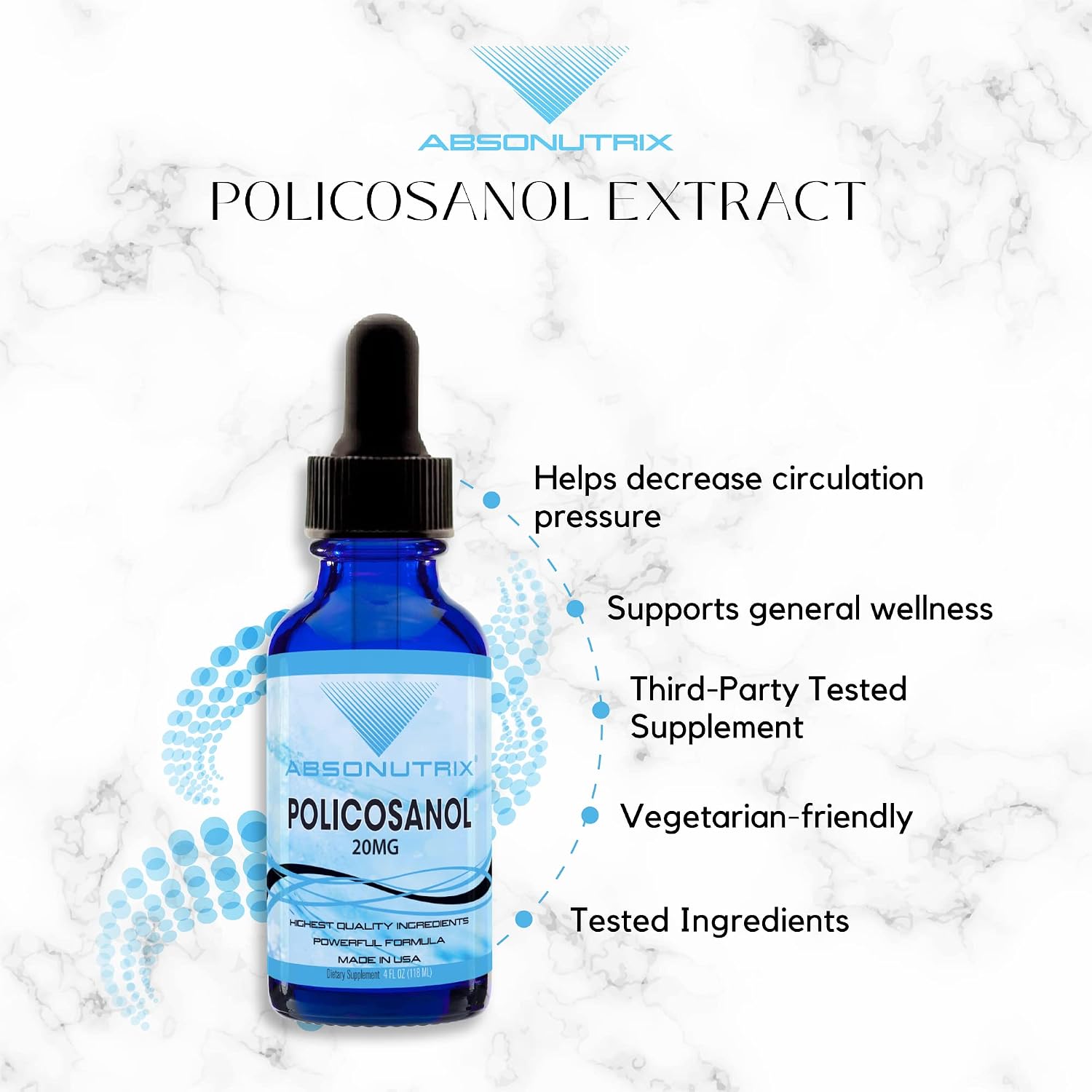Absonutrix Policosanol 20mg Liquid Drops – Heart Health Support, 120 ml - görsel 7