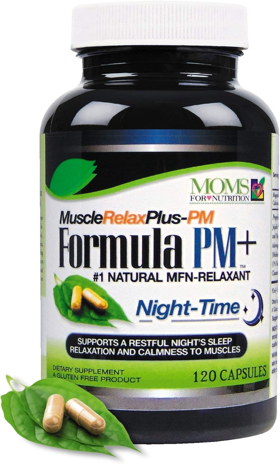 Moms For Nutrition Night-Time Muscle Relax Formula – Over 1,500mg Strength Relaxer with Magnesium Glycinate – Gluten-free – 120 Capsules - görsel 1