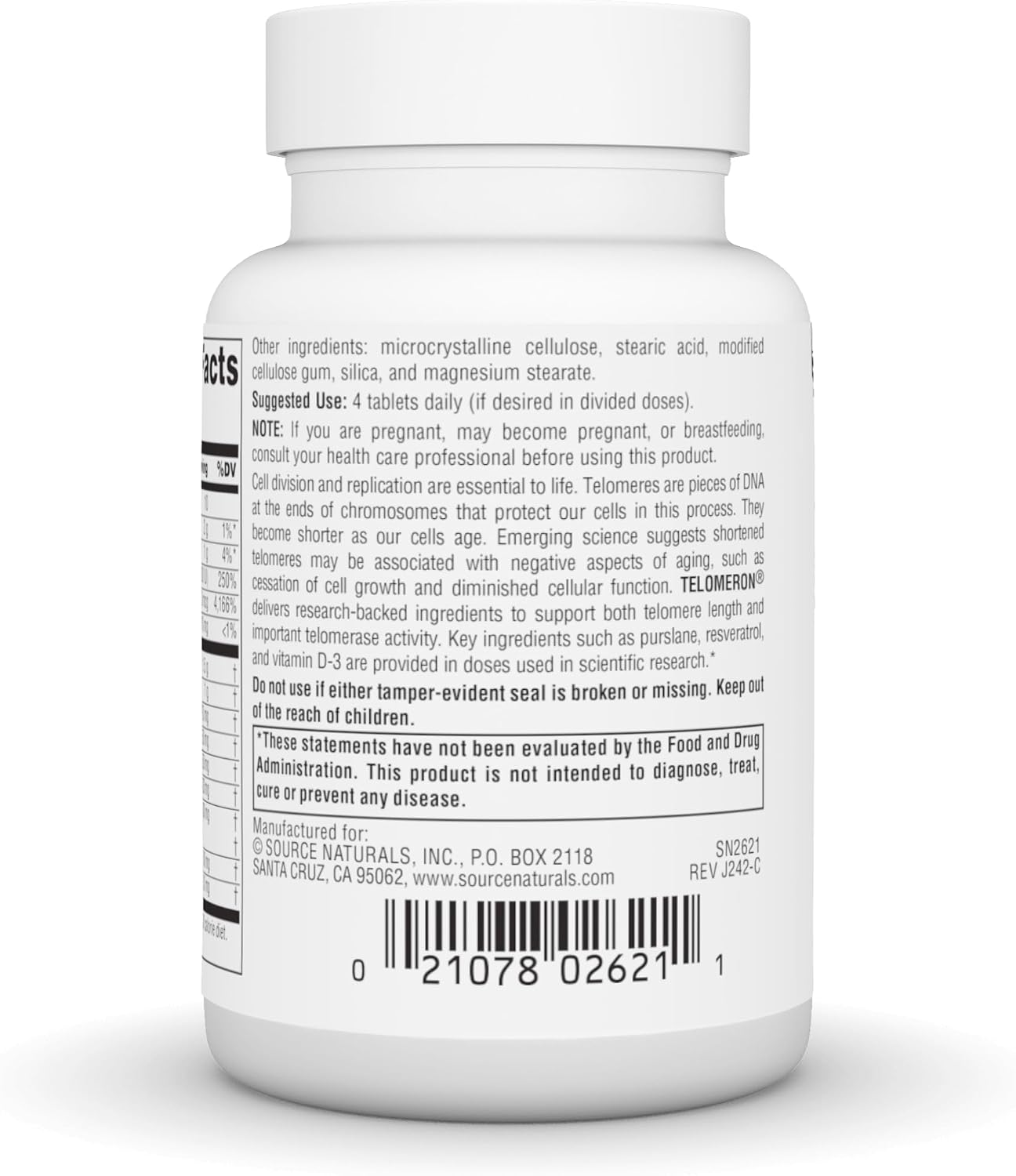 Source Naturals Telomeron - Telomere DNA Protection - 30 Tablets - görsel 3