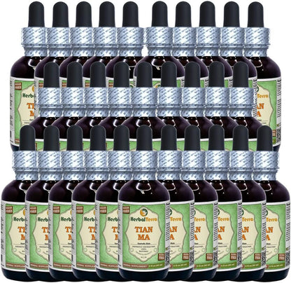 Tian Ma, Gastrodia (Gastrodia Elata) Tincture, Dried Tuber Liquid Extract (HerbalTerra) 4x4 fl.oz (4x120 ml)