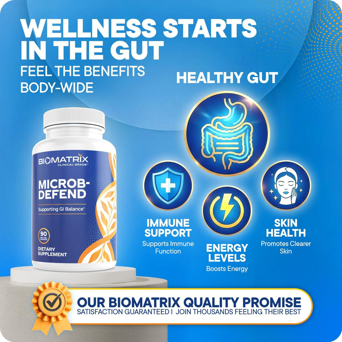 Biofilm Disruptor | Microb-Defend by BioMatrix – Digestive Health & Gut Microbiome Support with Oregano, Thyme & Clove (90 Softgels) - görsel 3