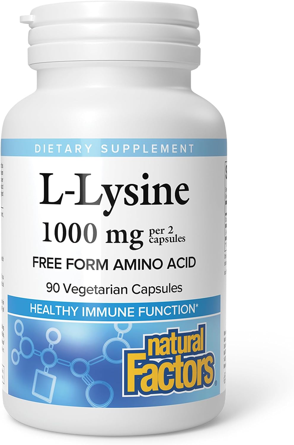 Natural Factors – L-Lysine, Contributes to Normal Immune Function, 90 Vegetarian Capsules - görsel 1
