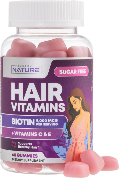 Built by Nature Hair, Skin and Nails Gummies for Women, 60 Gummies