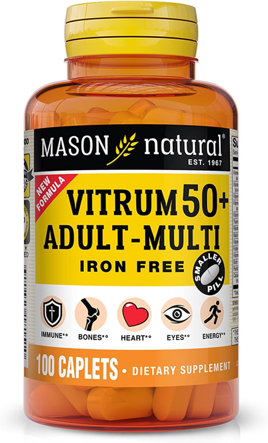 MASON NATURAL Vitrum 50+ Adult-Multi, Iron Free - 100 Tablets - görsel 1