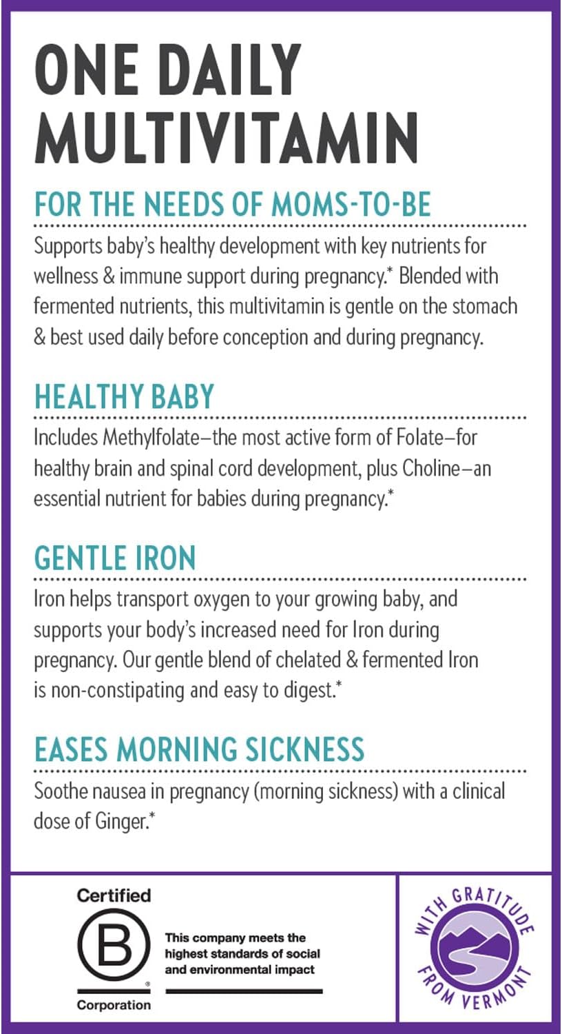 New Chapter Antenatal Vitamins, One Daily Prenatal Multivitamin with Methylfolate + Choline for Healthy Mother & Baby, Gluten-free & Non-GMO, 90 Count - görsel 7