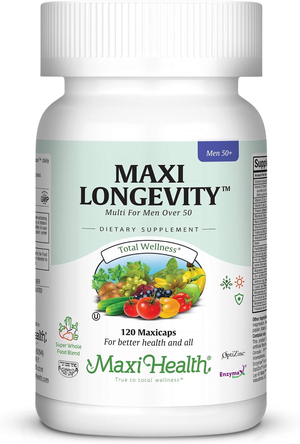Maxi Health Multivitamin 50 Plus - Daily Multivitamin for Women Over 50 with Vitamin B12, D, Zinc, Magnesium & More - Energy, Immune & Heart Support - Non-GMO (120 Tablets) - görsel 1
