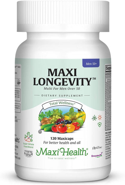 Maxi Health Multivitamin 50 Plus - Daily Multivitamin for Women Over 50 with Vitamin B12, D, Zinc, Magnesium & More - Energy, Immune & Heart Support - Non-GMO (120 Tablets)